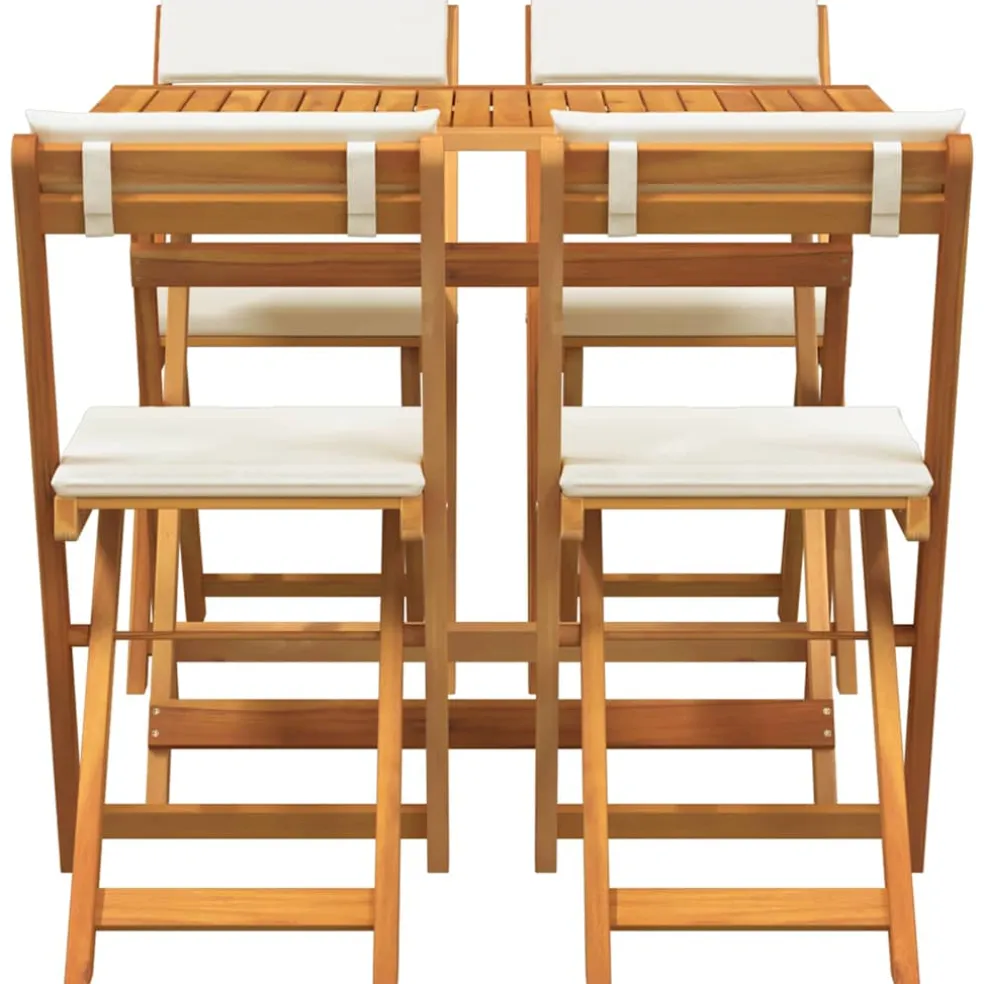 vidaXL Bistroset 5 st Olie naturel Massief Acaciahout