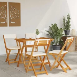vidaXL Bistroset 5 st Olie naturel Massief Acaciahout