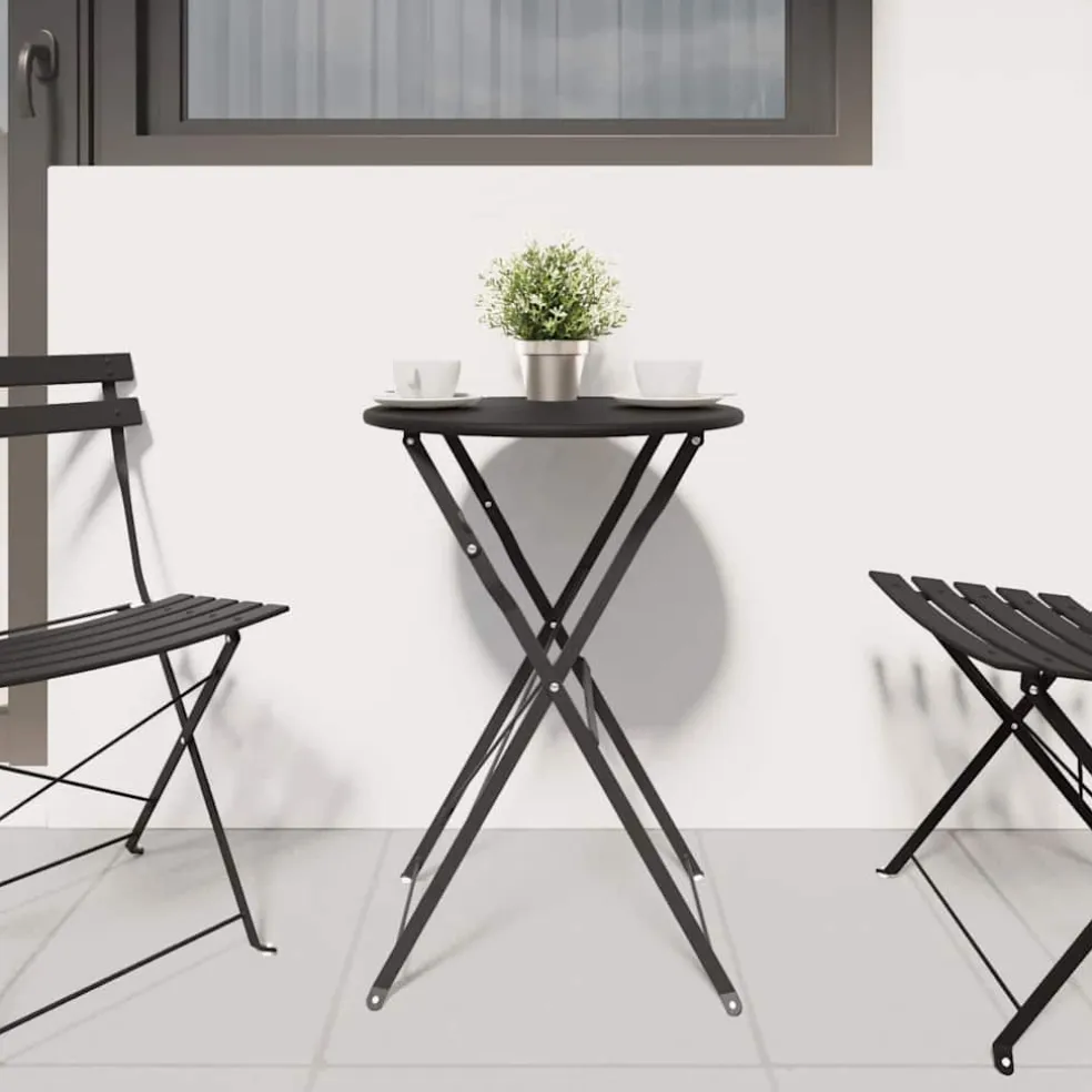 vidaXL Bistrotafel Antraciet Ø 50 x 71 cm Poedercoating staal
