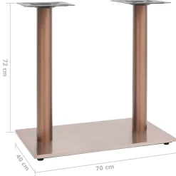 vidaXL Bistrotafelpoot 70x40x72 cm roestvrij staal messingkleurig