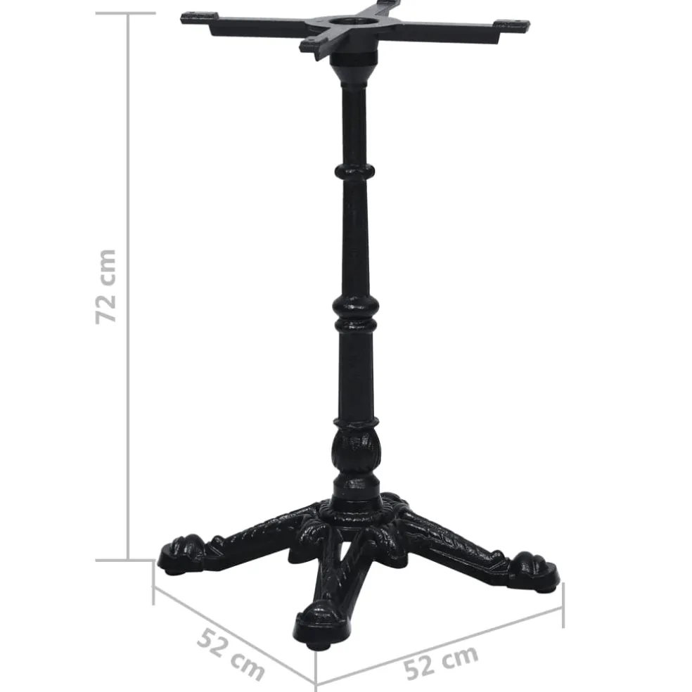 vidaXL Bistrotafelpoot 52x52x72 cm gietijzer zwart