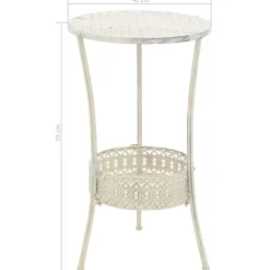vidaXL Bistrotafel vintage stijl rond 40x70 cm metaal wit