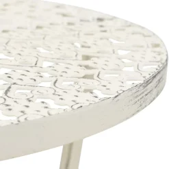 vidaXL Bistrotafel vintage stijl rond 40x70 cm metaal wit