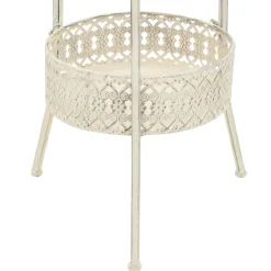 vidaXL Bistrotafel vintage stijl rond 40x70 cm metaal wit
