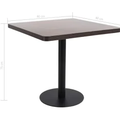 vidaXL Bistrotafel 80x80 cm MDF donkerbruin