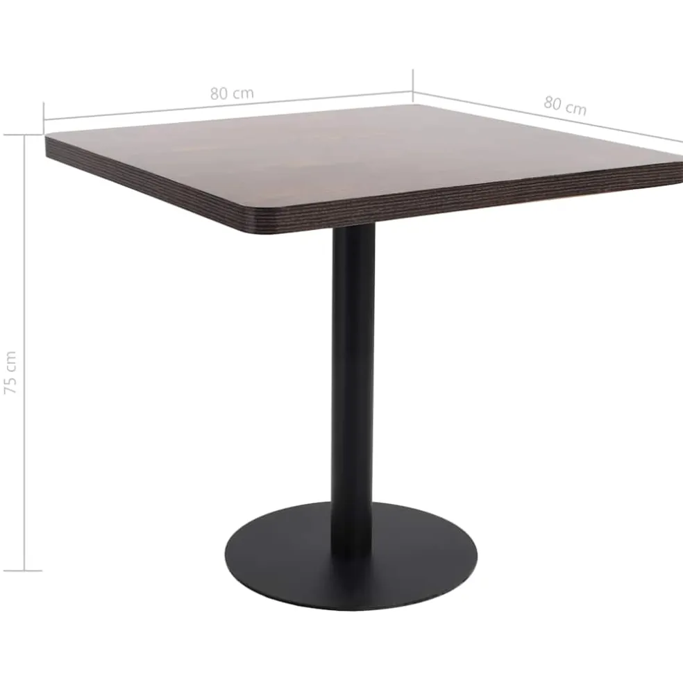 vidaXL Bistrotafel 80x80 cm MDF donkerbruin