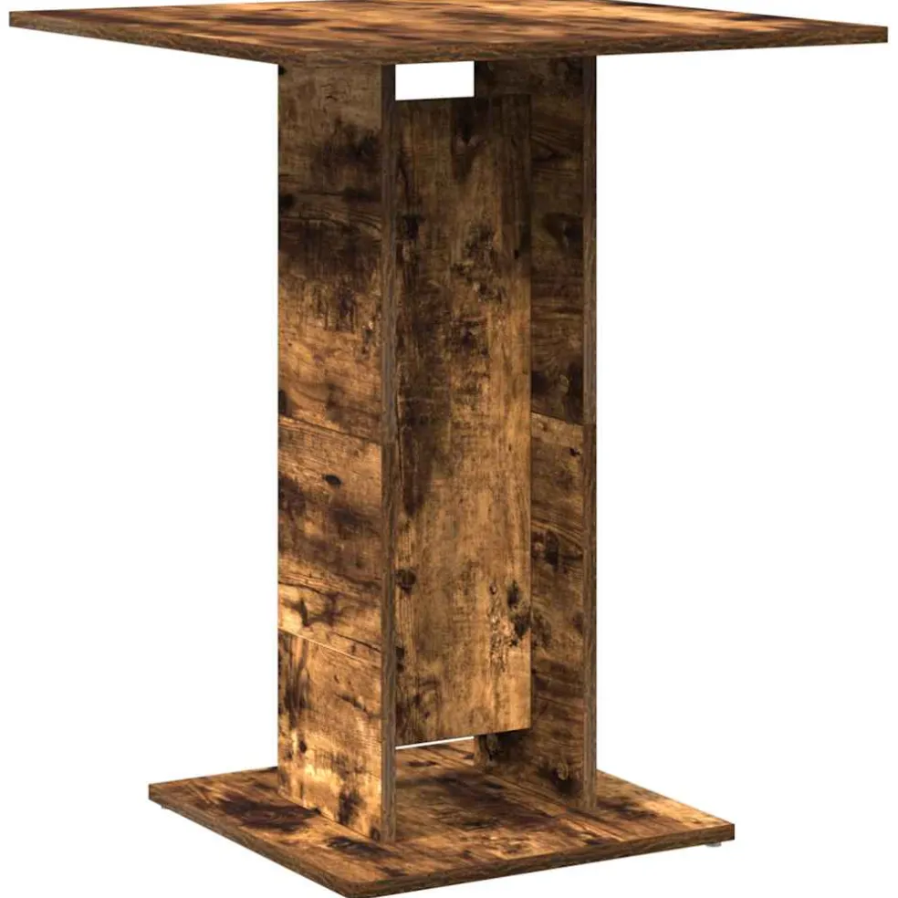 vidaXL Bistrotafel 60x60x75 cm bewerkt hout gerookt eikenkleurig