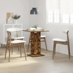 vidaXL Bistrotafel 60x60x75 cm bewerkt hout gerookt eikenkleurig