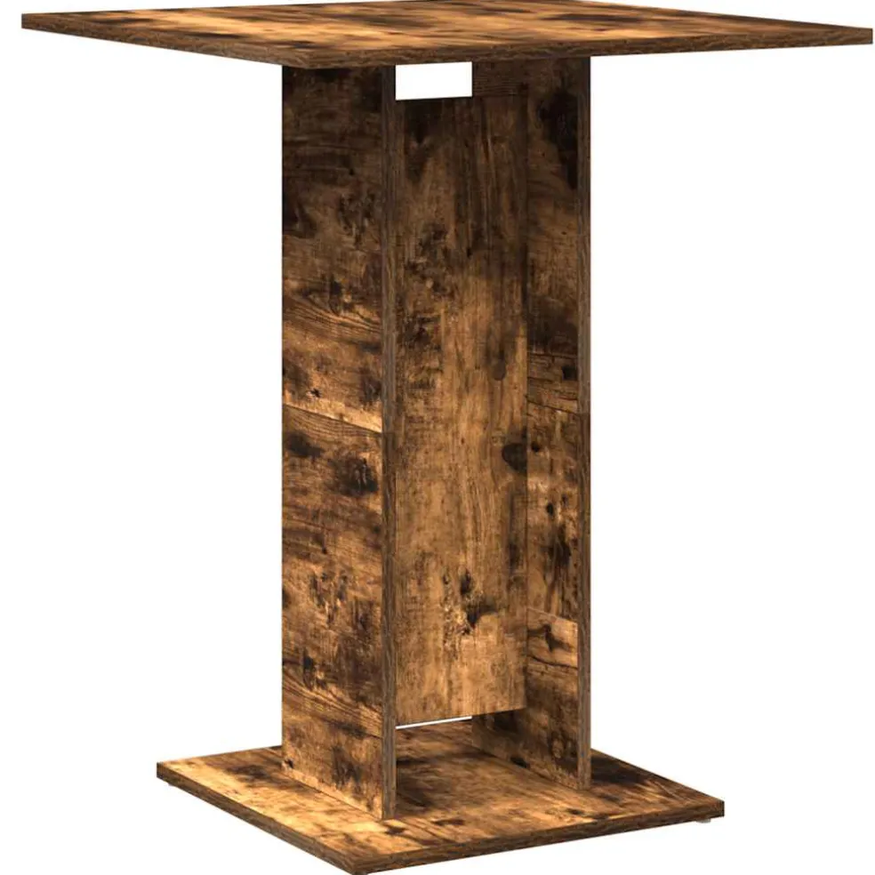 vidaXL Bistrotafel 60x60x75 cm bewerkt hout gerookt eikenkleurig