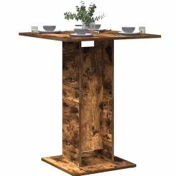 vidaXL Bistrotafel 60x60x75 cm bewerkt hout gerookt eikenkleurig