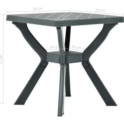 vidaXL Bistrotafel 70x70x72 cm kunststof groen
