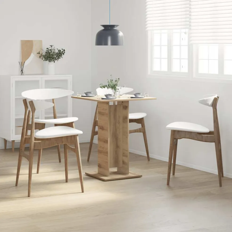 vidaXL Bistrotafel 60x60x75 cm spaanplaat artisanaal eikenkleurig