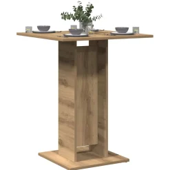 vidaXL Bistrotafel 60x60x75 cm spaanplaat artisanaal eikenkleurig