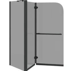 vidaXL Bi-Vouw Douche Omheining Donker Transparant 120 x 67 x 129 cm