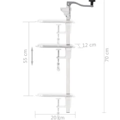 vidaXL Blikopener 70 cm aluminium en roestvrij staal zilverkleurig