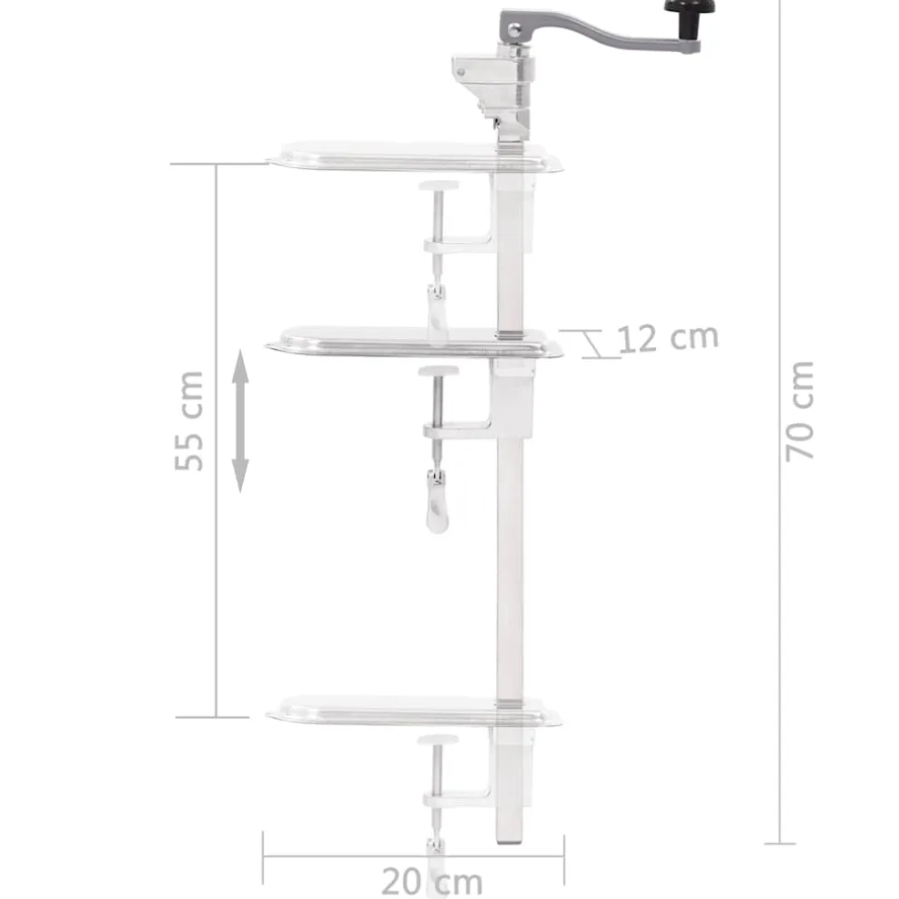 vidaXL Blikopener 70 cm aluminium en roestvrij staal zilverkleurig
