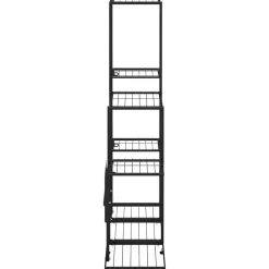 vidaXL Bloemenstandaard 94,5x25x88 cm metaal zwart