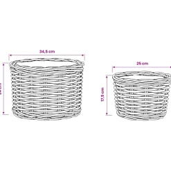 vidaXL Bloempot Mand GENDT 2 st Natuurlijk Bruin Kubu Rattan