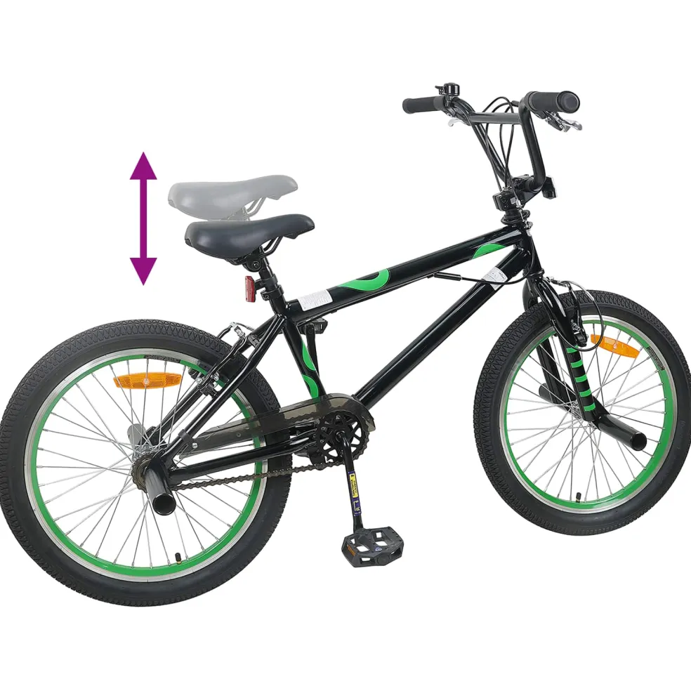 vidaXL BMX Fiets 20 Inch voor boven de 9 jaar Zwart