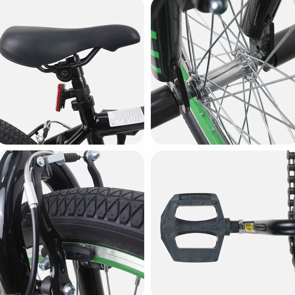 vidaXL BMX Fiets 20 Inch voor boven de 9 jaar Zwart
