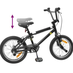 vidaXL BMX Fiets 20 Inch voor boven de 9 jaar Zwart