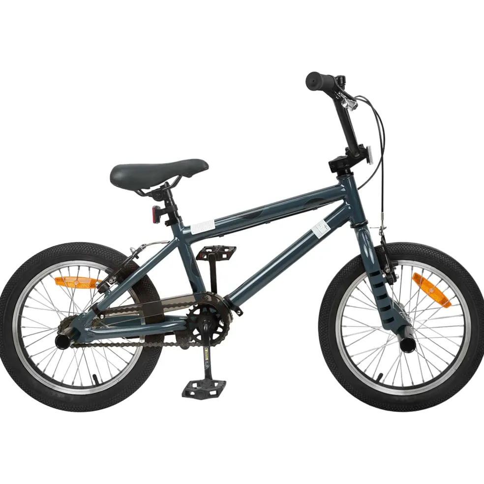 vidaXL BMX Fiets 16 Inch voor 5-8 jaar oud Donkergrijs
