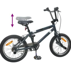 vidaXL BMX Fiets 16 Inch voor 5-8 jaar oud Donkergrijs
