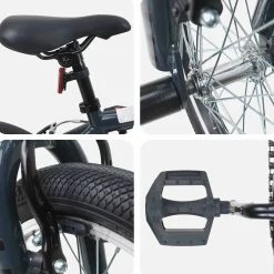 vidaXL BMX Fiets 16 Inch voor 5-8 jaar oud Donkergrijs