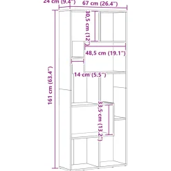 vidaXL Boekenkast Artisan Eiken 67x24x161 cm Bewerkt Hout