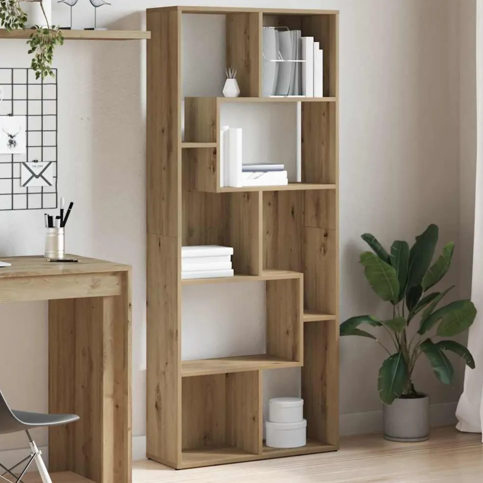 vidaXL Boekenkast Artisan Eiken 67x24x161 cm Bewerkt Hout