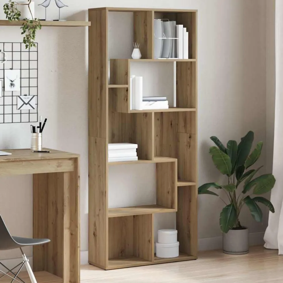 vidaXL Boekenkast Artisan Eiken 67x24x161 cm Bewerkt Hout
