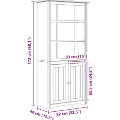 vidaXL Boekenkast BODO 3-laags 82 x 40 x 173 cm Bewerkt hout