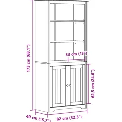 vidaXL Boekenkast BODO 82x40x173 cm massief grenenhout wit