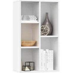 vidaXL Boekenkast/dressoir 50x25x80 cm bewerkt hout wit