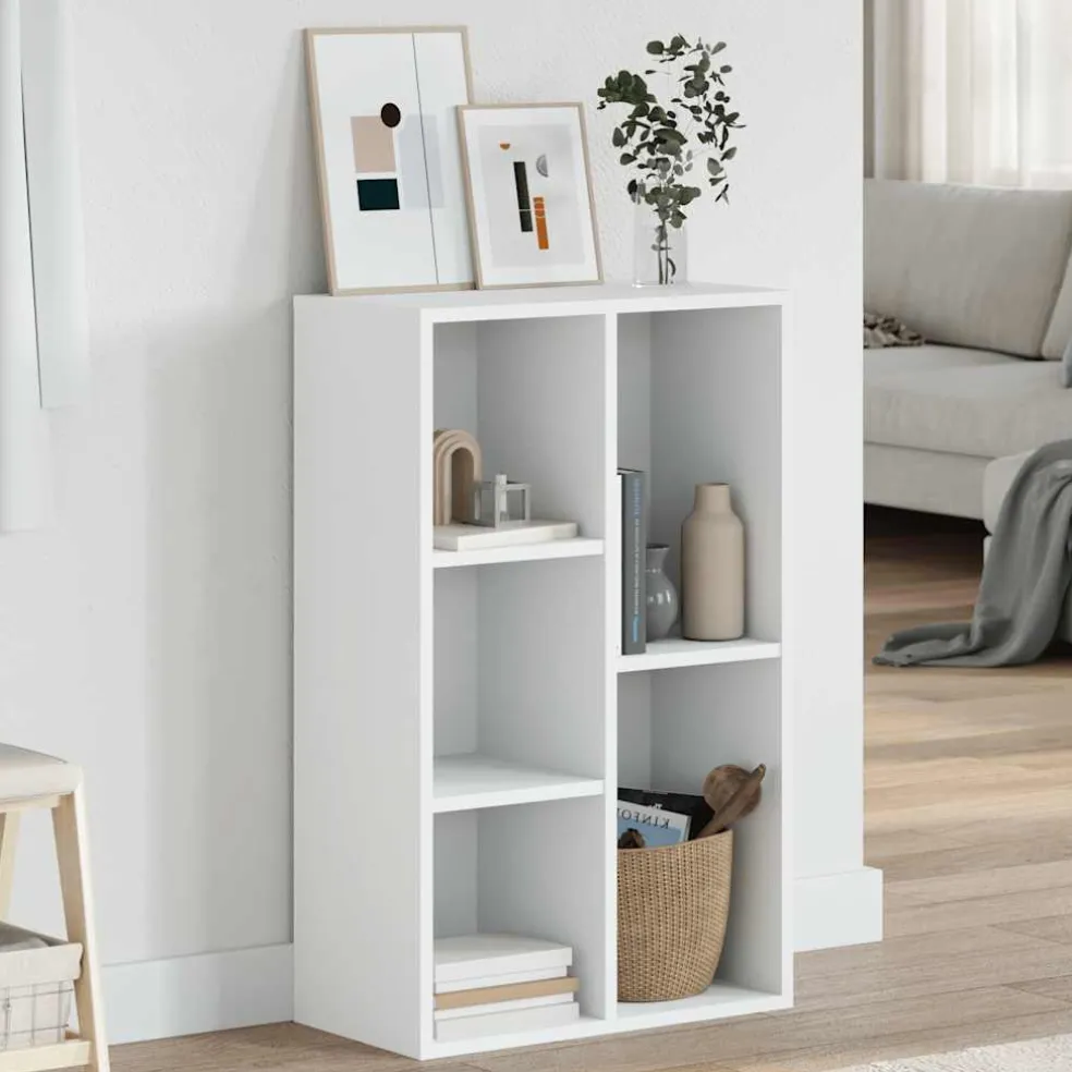 vidaXL Boekenkast/dressoir 50x25x80 cm bewerkt hout wit