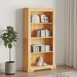 vidaXL Boekenkast grenenhout met 4 planken Corona-stijl 80x29x150 cm