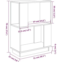 vidaXL Boekenkast/kamerscherm 51x25x70 cm massief grenenhout wit