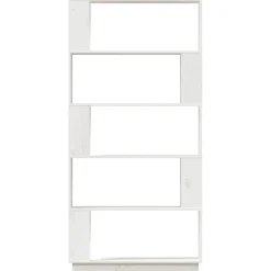 vidaXL Boekenkast/kamerscherm 80x25x163,5 cm massief grenenhout wit