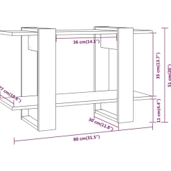 vidaXL Boekenkast/kamerscherm 80x30x51 cm grijs sonoma eikenkleurig