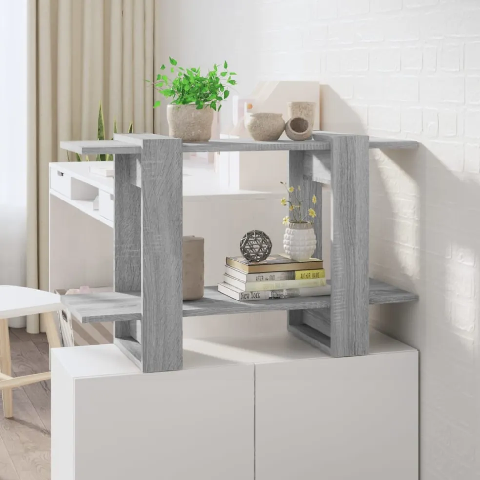 vidaXL Boekenkast/kamerscherm 80x30x51 cm grijs sonoma eikenkleurig