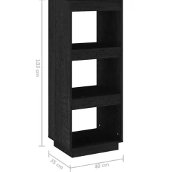 vidaXL Boekenkast/kamerscherm 40x35x103 cm massief grenenhout zwart