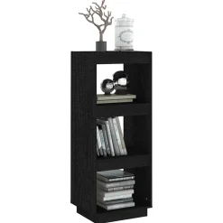 vidaXL Boekenkast/kamerscherm 40x35x103 cm massief grenenhout zwart