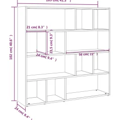 vidaXL Boekenkast/kamerscherm 105x24x102 cm wit