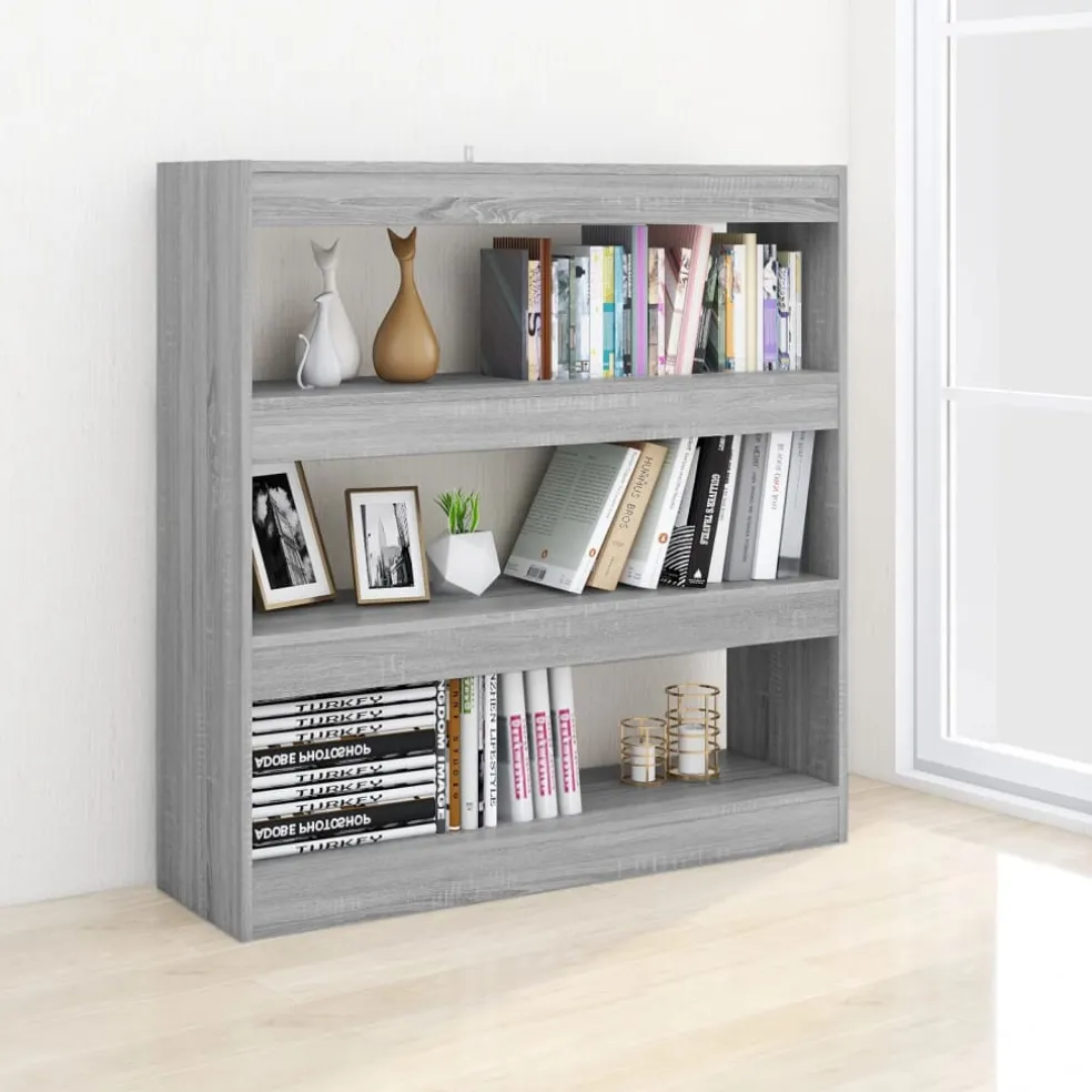 vidaXL Boekenkast/kamerscherm 100x30x103 cm grijs sonoma eikenkleurig