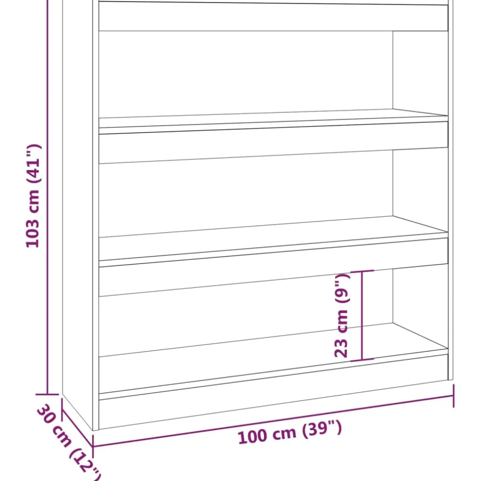 vidaXL Boekenkast/kamerscherm 100x30x103 cm grijs sonoma eikenkleurig
