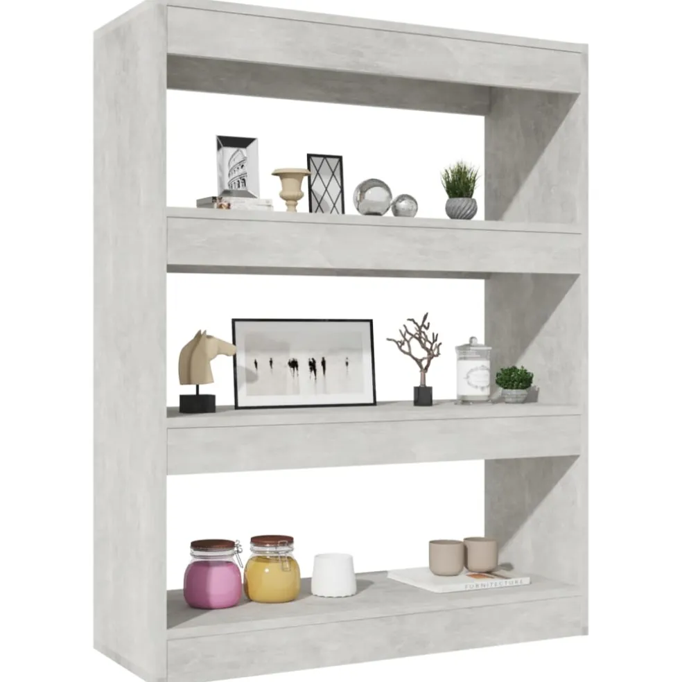 vidaXL Boekenkast/kamerscherm 80x30x103 cm bewerkt hout betongrijs