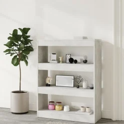 vidaXL Boekenkast/kamerscherm 80x30x103 cm bewerkt hout betongrijs