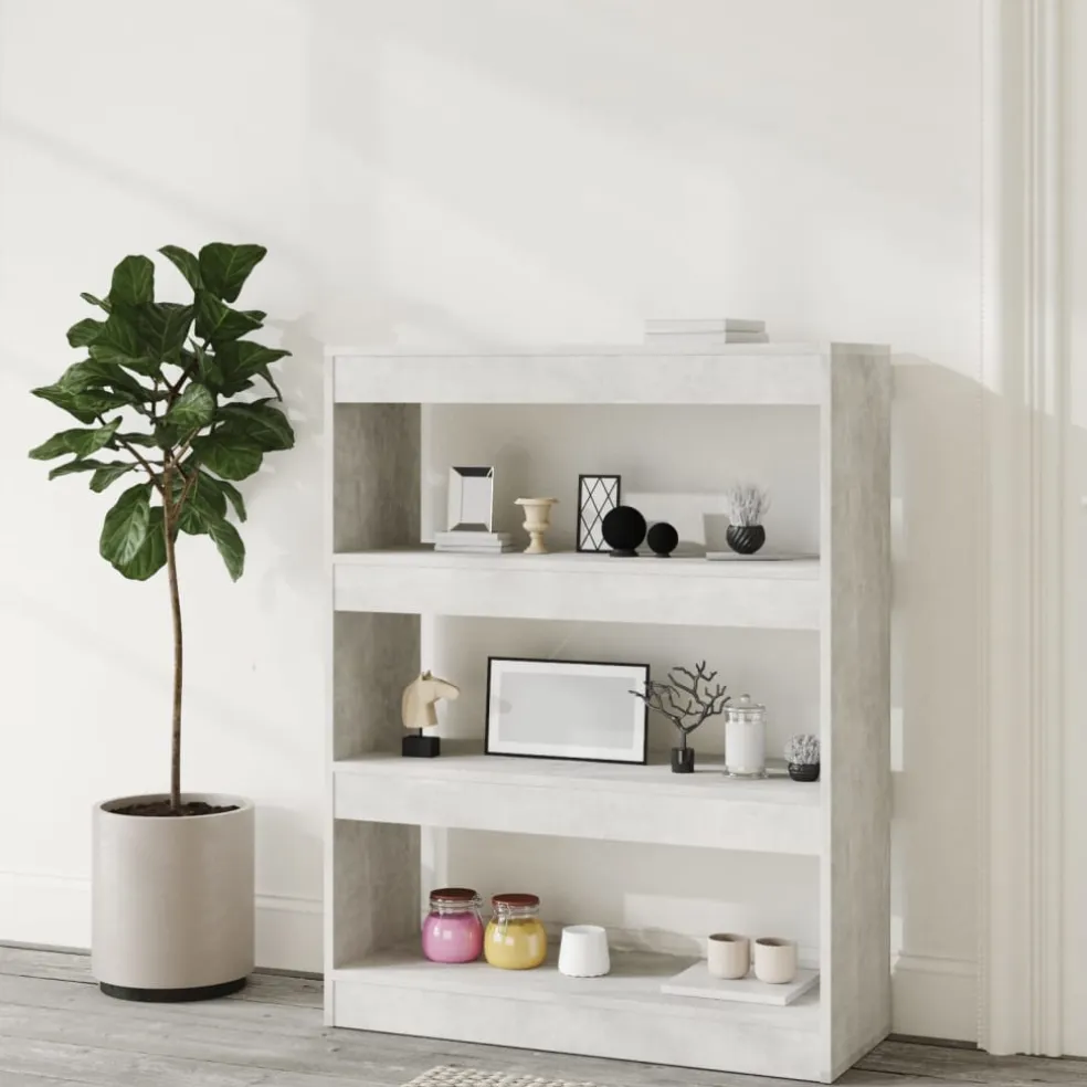 vidaXL Boekenkast/kamerscherm 80x30x103 cm bewerkt hout betongrijs