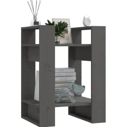 vidaXL Boekenkast/kamerscherm 41x35x57 cm massief grenenhout grijs