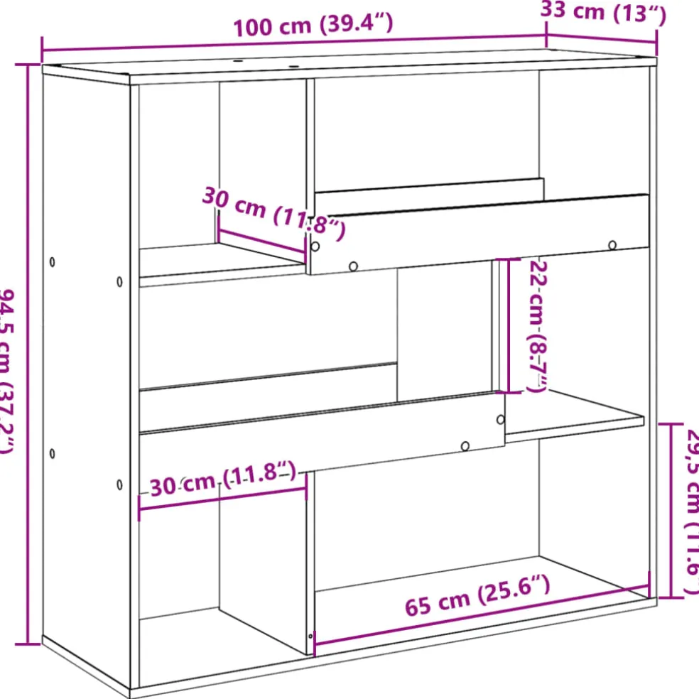 vidaXL Boekenkast / kamerscherm 100x33x94,5 cm gerookt eikenkleurig